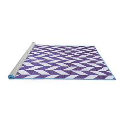 Sideview of Machine Washable Abstract Blue Contemporary Rug, wshcon548blu
