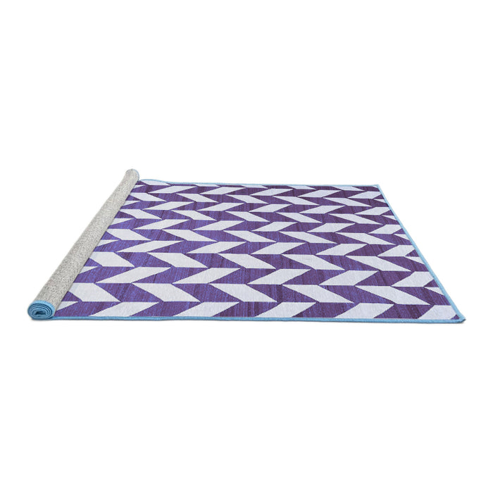 Sideview of Machine Washable Abstract Blue Contemporary Rug, wshcon548blu