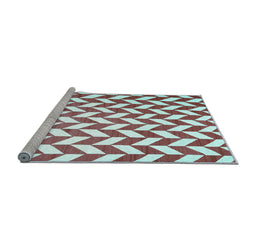 Sideview of Machine Washable Abstract Light Blue Contemporary Rug, wshcon548lblu