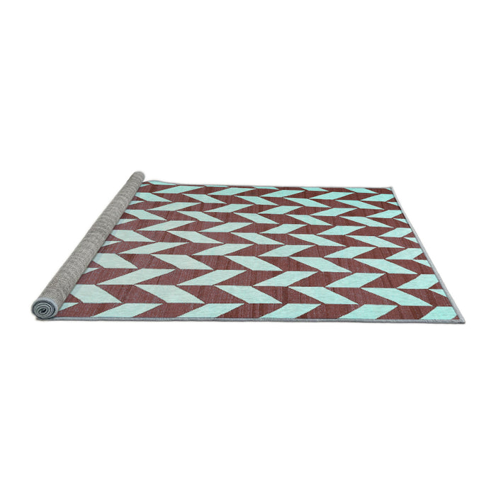 Sideview of Machine Washable Abstract Light Blue Contemporary Rug, wshcon548lblu