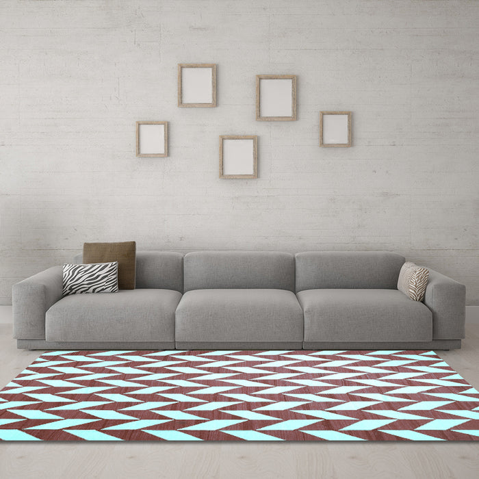 Machine Washable Abstract Light Blue Contemporary Rug in a Living Room, wshcon548lblu