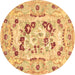 Round Medallion Brown French Rug, con549brn