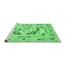 Sideview of Machine Washable Medallion Emerald Green French Area Rugs, wshcon549emgrn