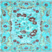 Square Medallion Light Blue French Rug, con549lblu