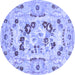 Round Medallion Blue French Rug, con549blu