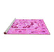 Sideview of Machine Washable Medallion Pink French Rug, wshcon549pnk