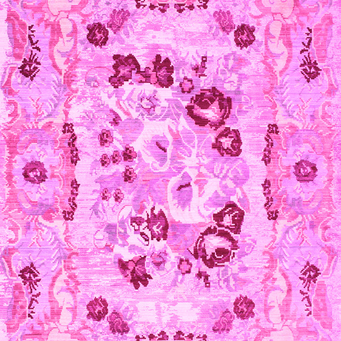 Machine Washable Medallion Pink French Rug, wshcon549pnk