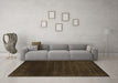 Machine Washable Abstract Brown Contemporary Rug in a Living Room,, wshcon54brn