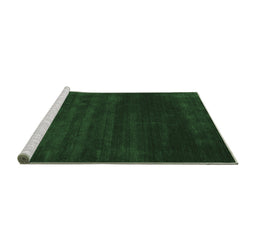 Sideview of Machine Washable Abstract Emerald Green Contemporary Area Rugs, wshcon54emgrn