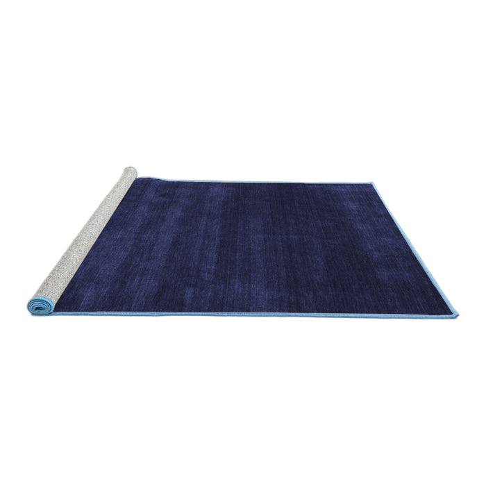Sideview of Machine Washable Abstract Blue Contemporary Rug, wshcon54blu