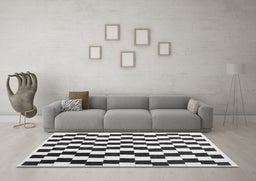 Machine Washable Abstract Gray Contemporary Rug in a Living Room,, wshcon550gry