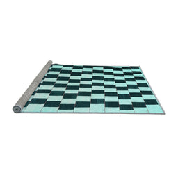 Sideview of Machine Washable Abstract Light Blue Contemporary Rug, wshcon550lblu