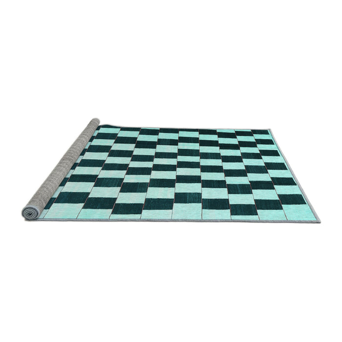 Sideview of Machine Washable Abstract Light Blue Contemporary Rug, wshcon550lblu