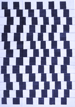 Abstract Blue Contemporary Rug, con550blu