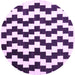 Round Abstract Purple Contemporary Rug, con550pur