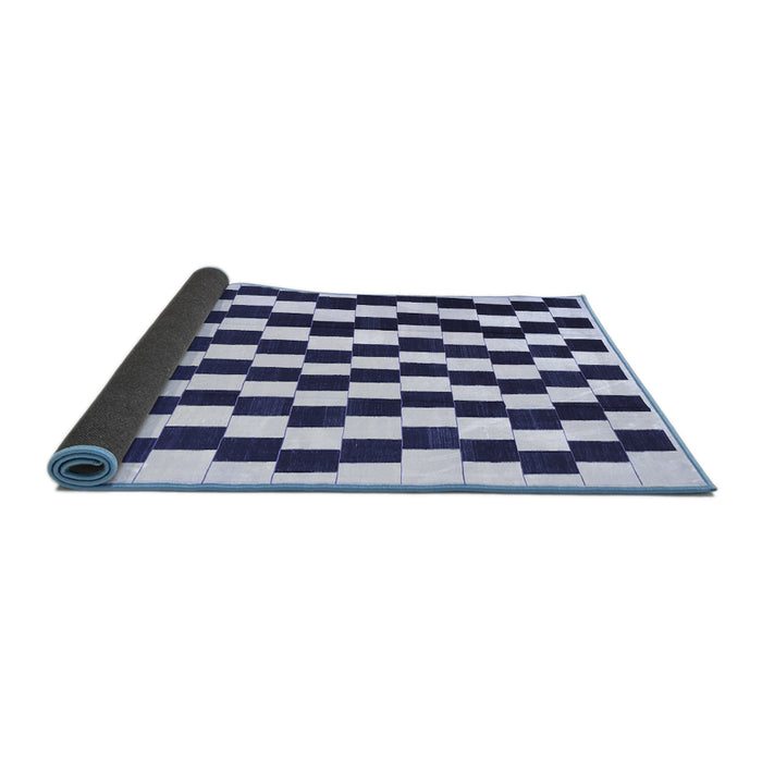 Sideview of Abstract Blue Contemporary Rug, con550blu