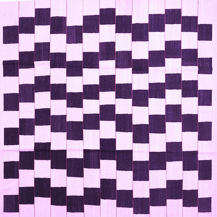 Square Machine Washable Abstract Purple Contemporary Area Rugs, wshcon550pur