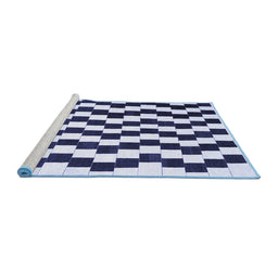 Sideview of Machine Washable Abstract Blue Contemporary Rug, wshcon550blu