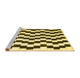 Sideview of Machine Washable Abstract Yellow Contemporary Rug, wshcon550yw