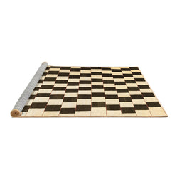 Sideview of Machine Washable Abstract Brown Contemporary Rug, wshcon550brn