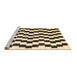 Sideview of Machine Washable Abstract Brown Contemporary Rug, wshcon550brn