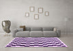 Machine Washable Abstract Purple Contemporary Area Rugs in a Living Room, wshcon550pur