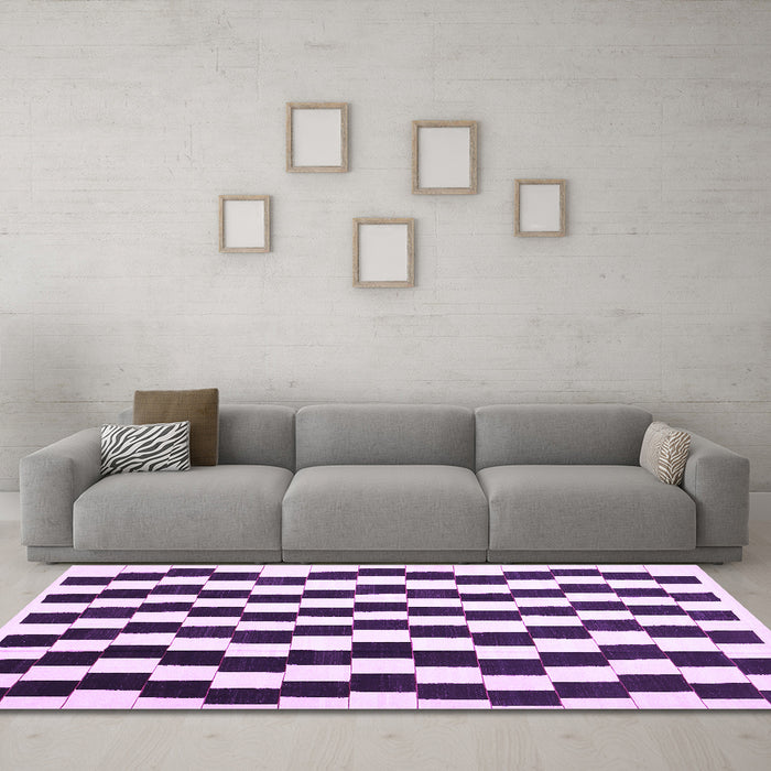 Machine Washable Abstract Purple Contemporary Area Rugs in a Living Room, wshcon550pur
