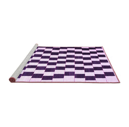 Sideview of Machine Washable Abstract Purple Contemporary Area Rugs, wshcon550pur