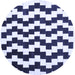 Round Abstract Blue Contemporary Rug, con550blu