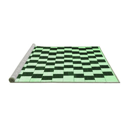 Sideview of Machine Washable Abstract Emerald Green Contemporary Area Rugs, wshcon550emgrn