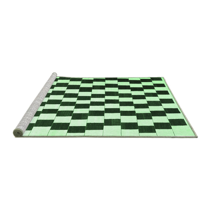 Sideview of Machine Washable Abstract Emerald Green Contemporary Area Rugs, wshcon550emgrn