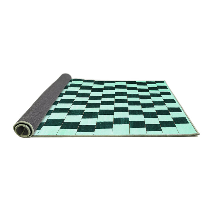 Sideview of Abstract Turquoise Contemporary Rug, con550turq