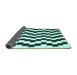 Sideview of Abstract Turquoise Contemporary Rug, con550turq