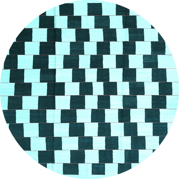 Round Abstract Light Blue Contemporary Rug, con550lblu