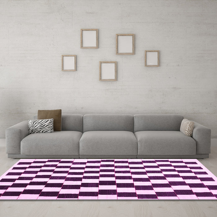 Machine Washable Abstract Pink Contemporary Rug in a Living Room, wshcon550pnk
