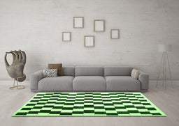 Machine Washable Abstract Green Contemporary Area Rugs in a Living Room,, wshcon550grn