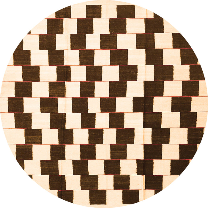 Square Abstract Orange Contemporary Rug, con550org