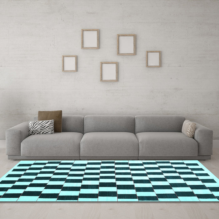 Machine Washable Abstract Light Blue Contemporary Rug in a Living Room, wshcon550lblu