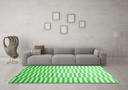 Machine Washable Abstract Emerald Green Contemporary Area Rugs in a Living Room,, wshcon551emgrn