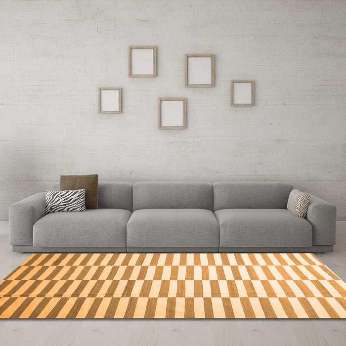 Machine Washable Abstract Orange Contemporary Area Rugs in a Living Room, wshcon551org