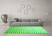 Machine Washable Abstract Green Contemporary Rug, wshcon551grn