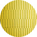 Round Machine Washable Abstract Yellow Contemporary Rug, wshcon551yw