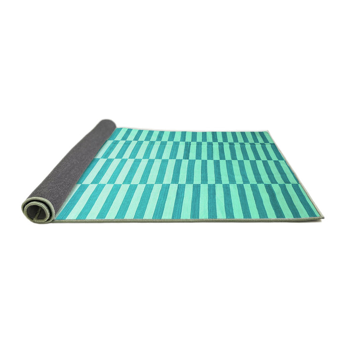 Sideview of Abstract Turquoise Contemporary Rug, con551turq