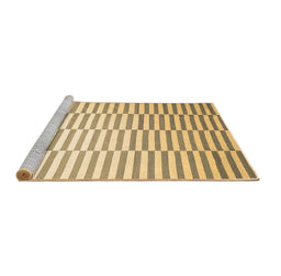 Sideview of Machine Washable Abstract Brown Contemporary Rug, wshcon551brn