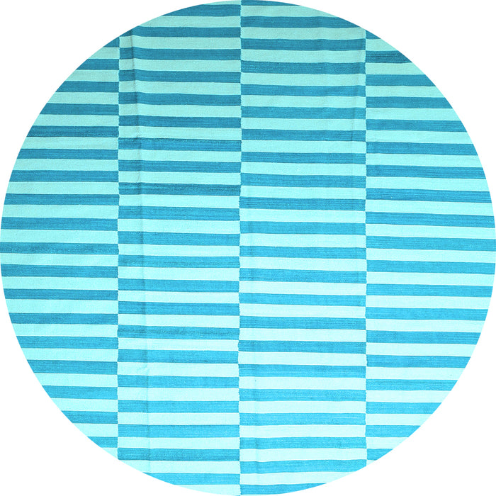 Round Abstract Light Blue Contemporary Rug, con551lblu