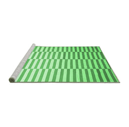Sideview of Machine Washable Abstract Emerald Green Contemporary Area Rugs, wshcon551emgrn