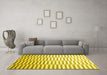Machine Washable Abstract Yellow Contemporary Rug in a Living Room, wshcon551yw