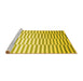 Sideview of Machine Washable Abstract Yellow Contemporary Rug, wshcon551yw