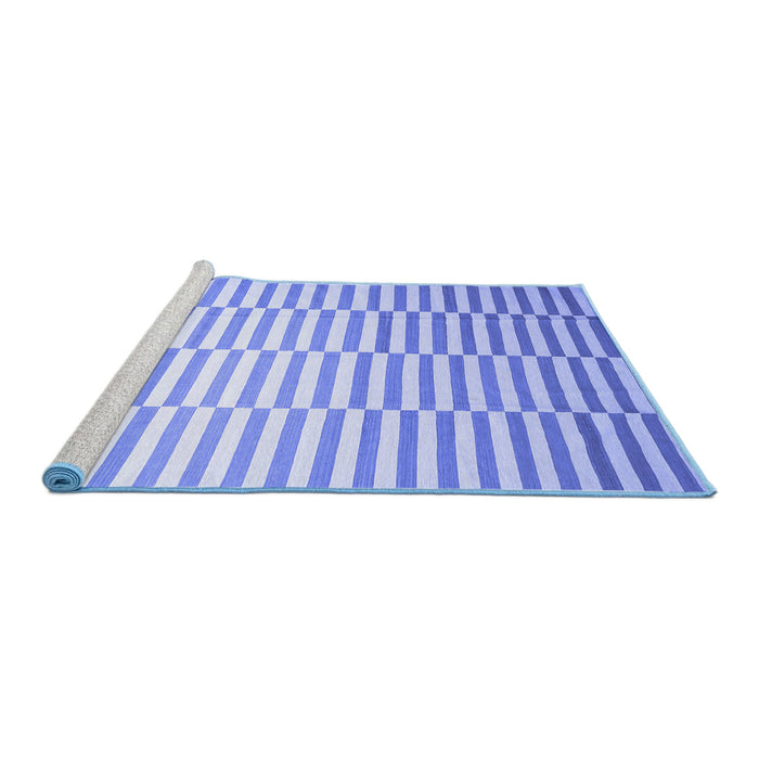 Sideview of Machine Washable Abstract Blue Contemporary Rug, wshcon551blu