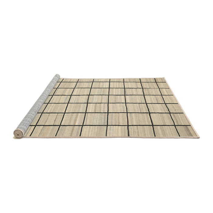 Serging Thickness of Machine Washable Contemporary Khaki Gold Rug, wshcon552